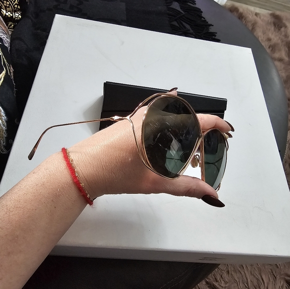 Christian Dior Sunglasses 100% Authentic Forest Green LENS With GOLD RIM - Picture 7 of 11